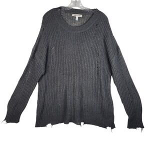 Urban Outfitters Distressed Sweater Women's Small Gray Open Knit Oversized